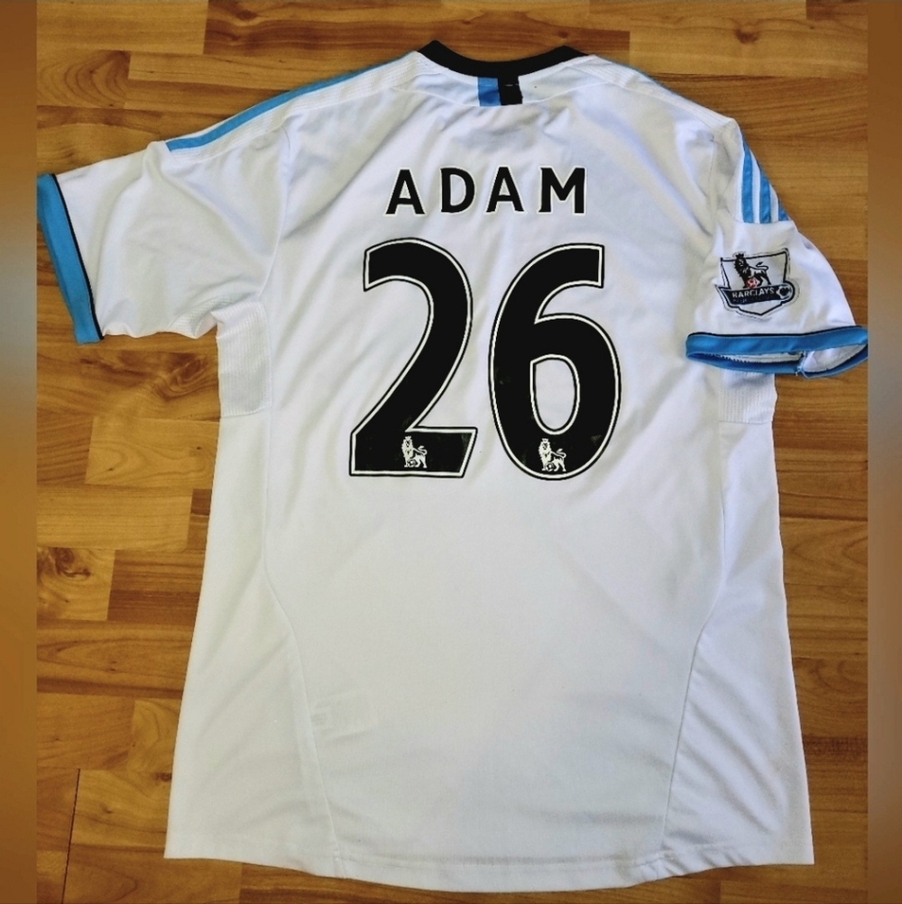 Liverpool Adam #26 Mens XL Adidas Climacool Futbol Soccer Jersey White and Blue